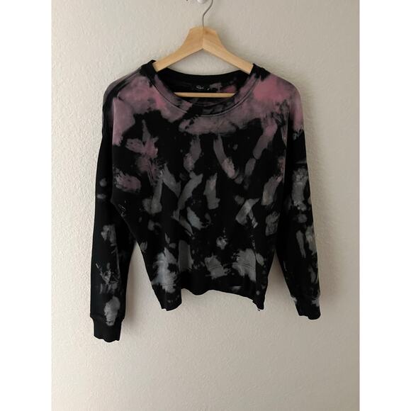 Rails Marlo Black Rainbow Tie-Dye Pullover Sweater Top S Zipper Sides edgy artsy - Picture 4 of 9